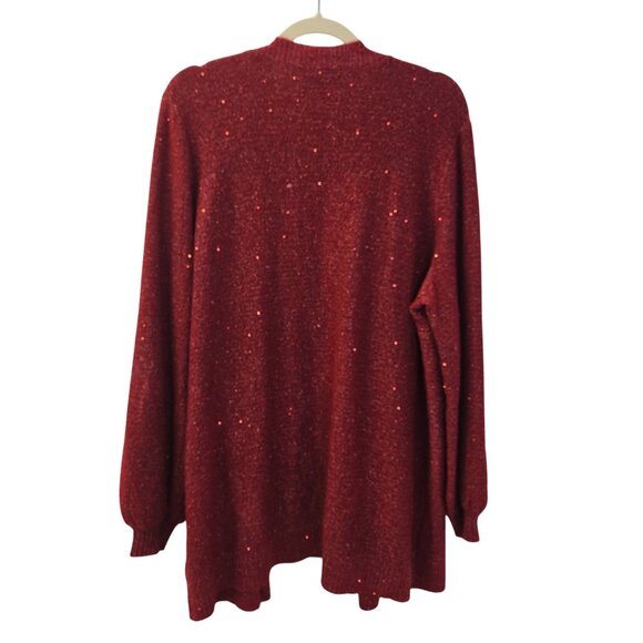 Lane Bryant Wool Blend Metallic Sequin Open Cardigan Sweater Size 18/20 - Picture 2 of 6